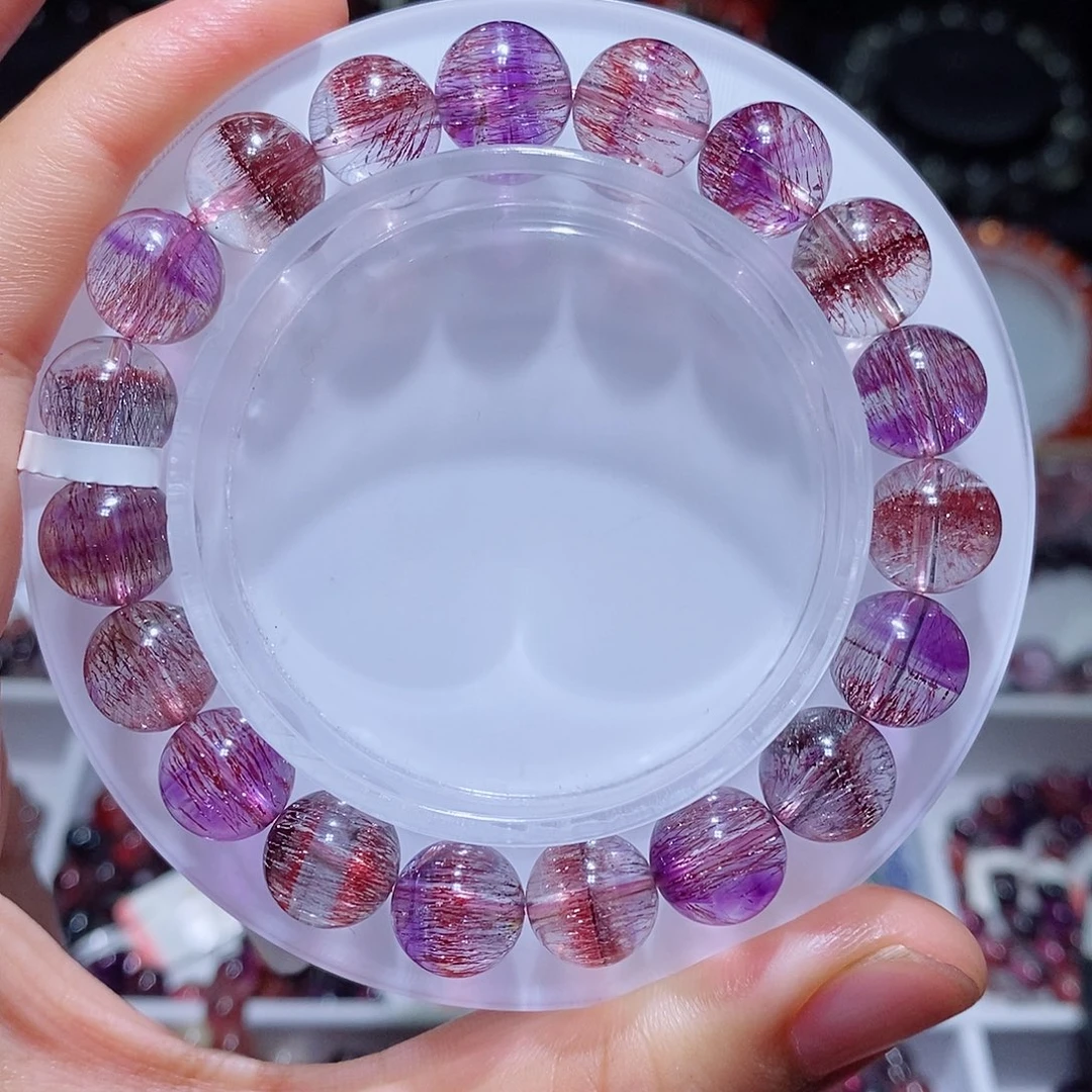 手链水晶未镶嵌紫红共生