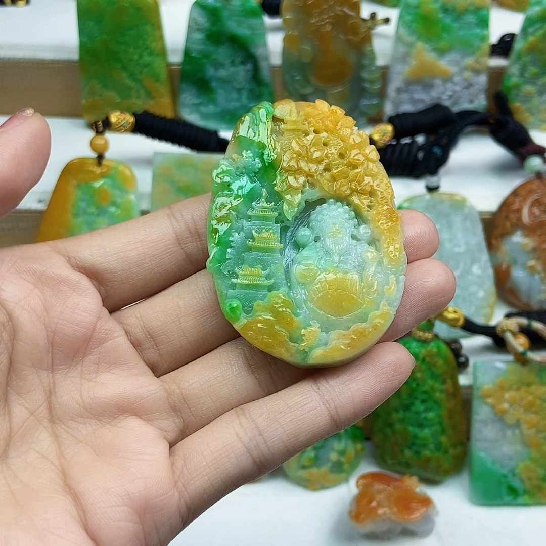 颈饰未镶嵌翡翠天然翡翠Ａ货