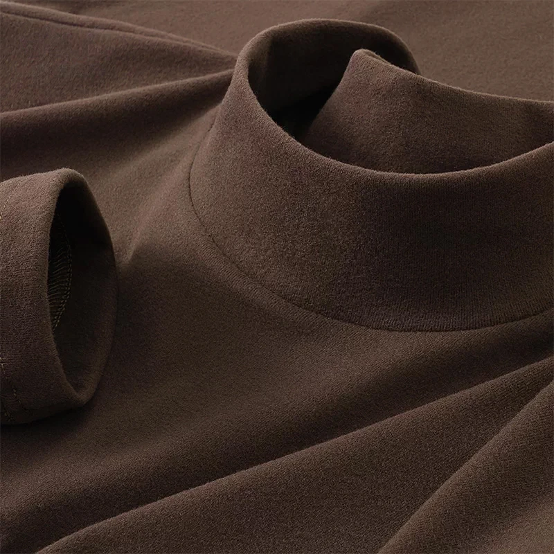 【重磅300G】男士德绒打底衫秋冬新款加绒保暖内衣男半高领长袖T恤