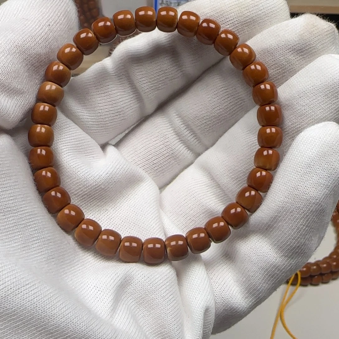 橄榄核手串老挝单圈极限弧三花6.8mm