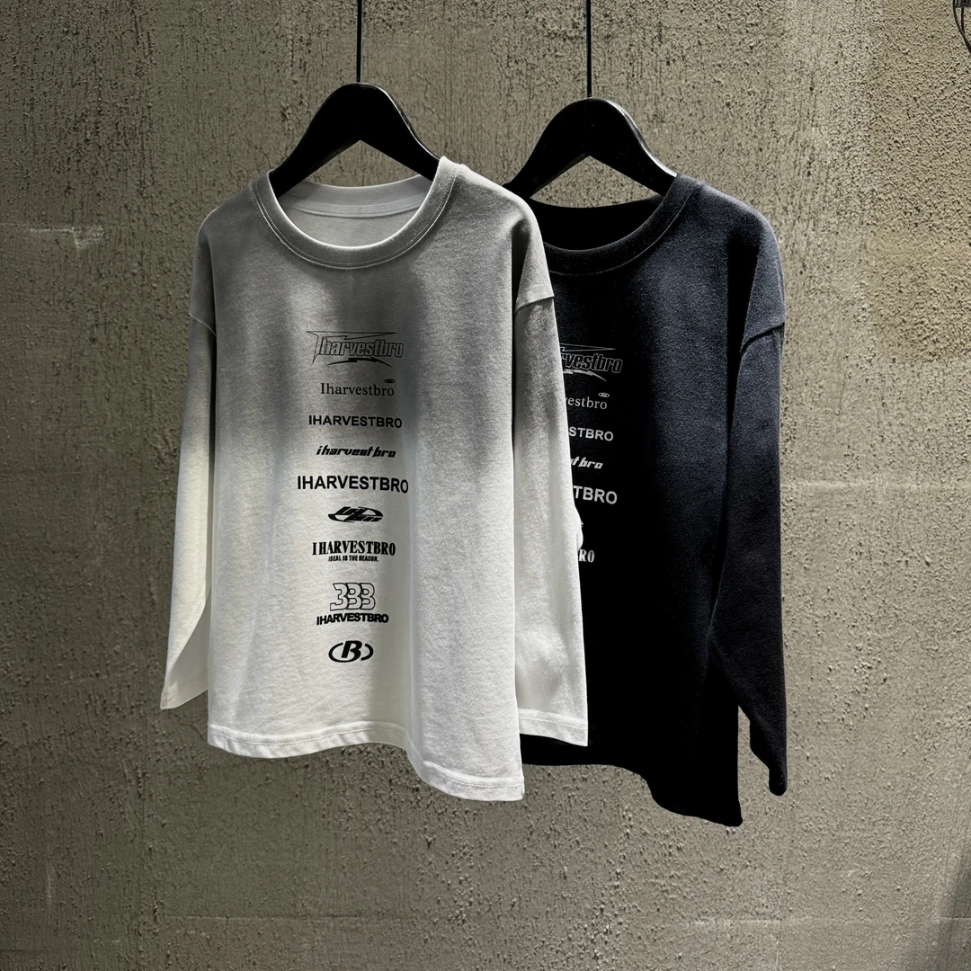 【引力kids】儿童韩版T恤潮酷渐变打底衫男女童中性百搭上衣6613