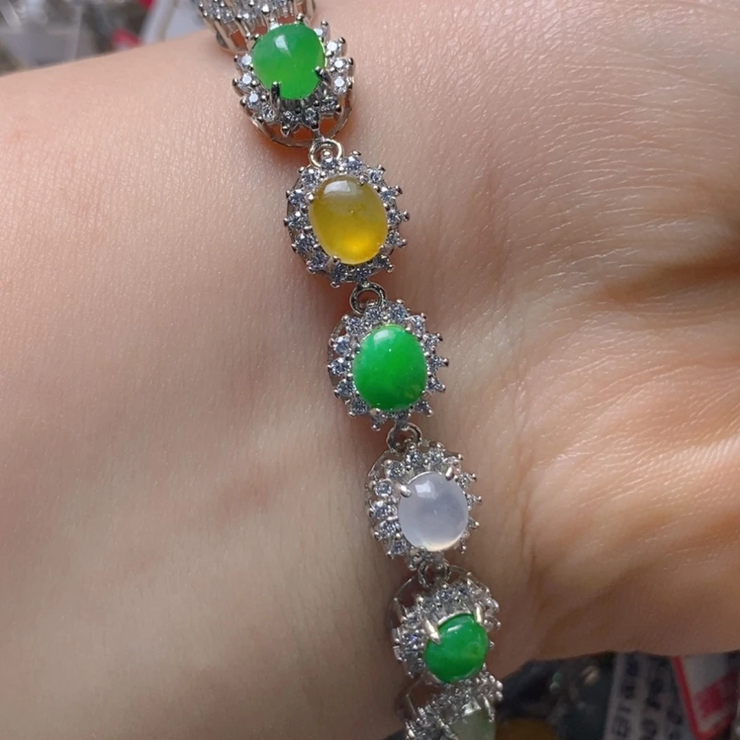 银S925镶嵌戒指翡翠百内无证书