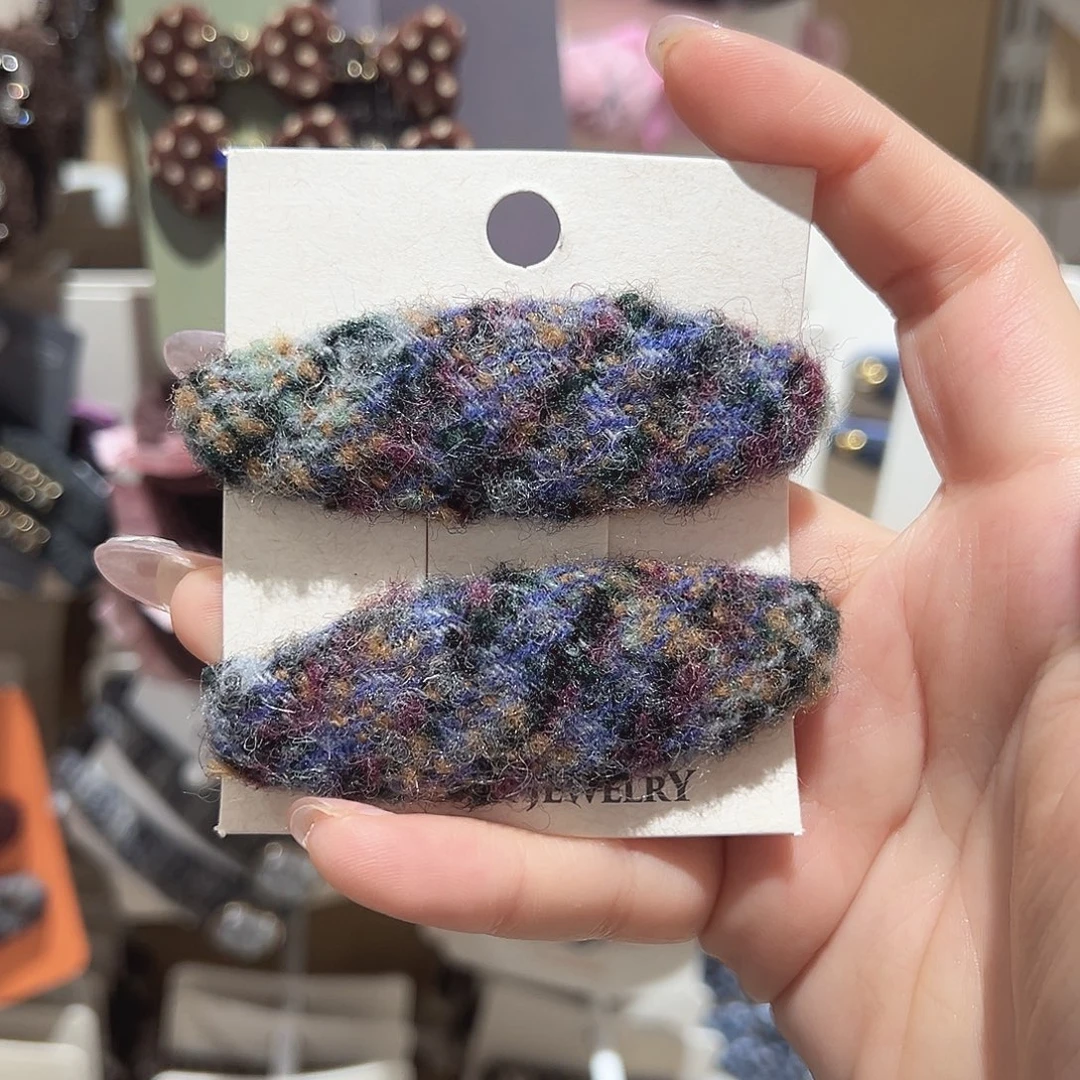 皮质铁合金紫色晕染掰掰夹