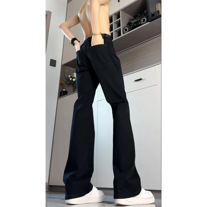 黑色牛仔裤男款夏季美式高街裤子2025新款痞帅气直筒显瘦阔腿裤潮