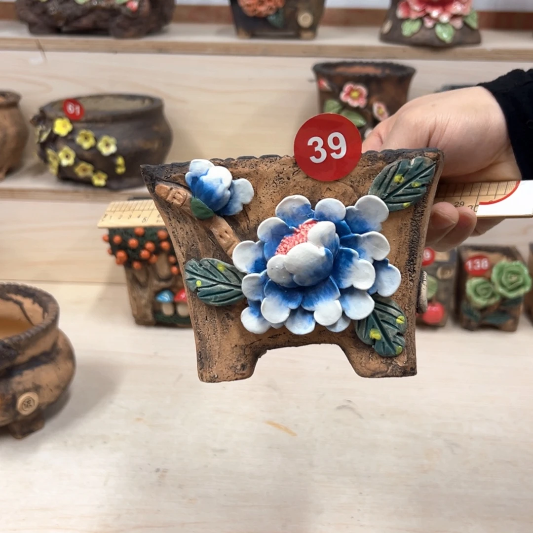 紫砂花盆39号内口11.5×11外高10.5