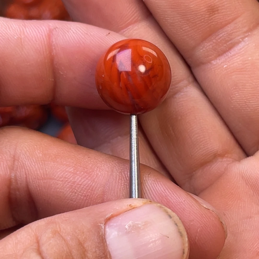 南红玛瑙未镶嵌川料精工圆珠16mm
