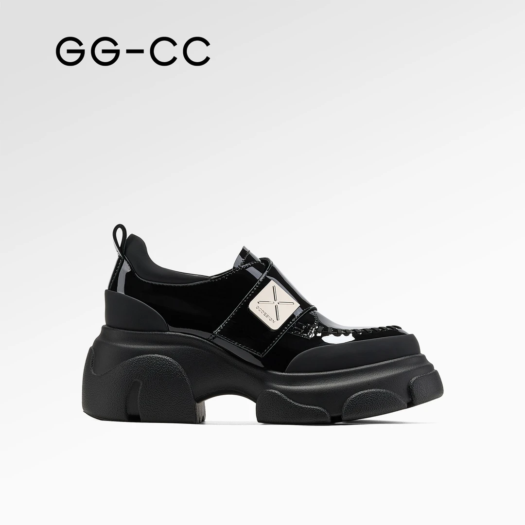 GG-CC【艺术学姐】秋季新款英伦风复古厚底乐福鞋女款百搭皮鞋2713