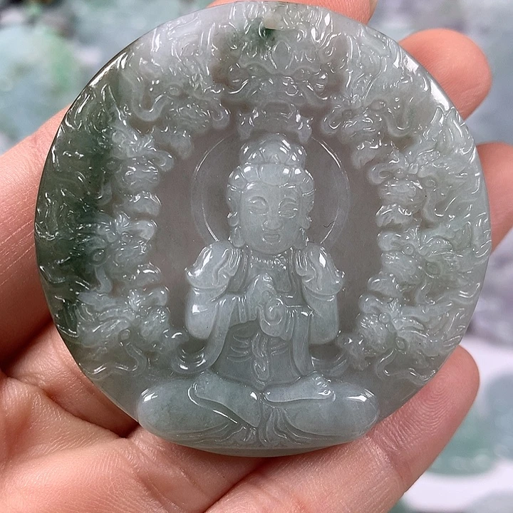 颈饰未镶嵌翡翠九龙观音福利
