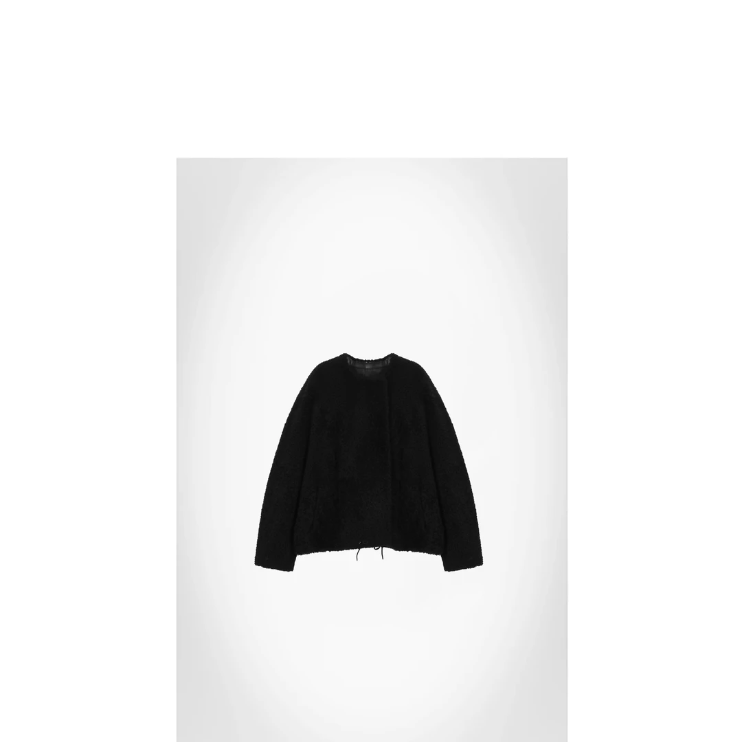 25秋圆领拉链宽松南非小拉贡皮草外套【100%羊皮毛一体】ACEN555