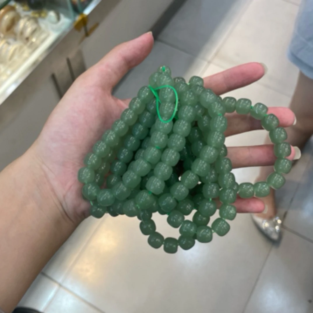 【东陵玉卡10直切手串】天然珠宝高冰高润大卡位手串【多样性发一件】