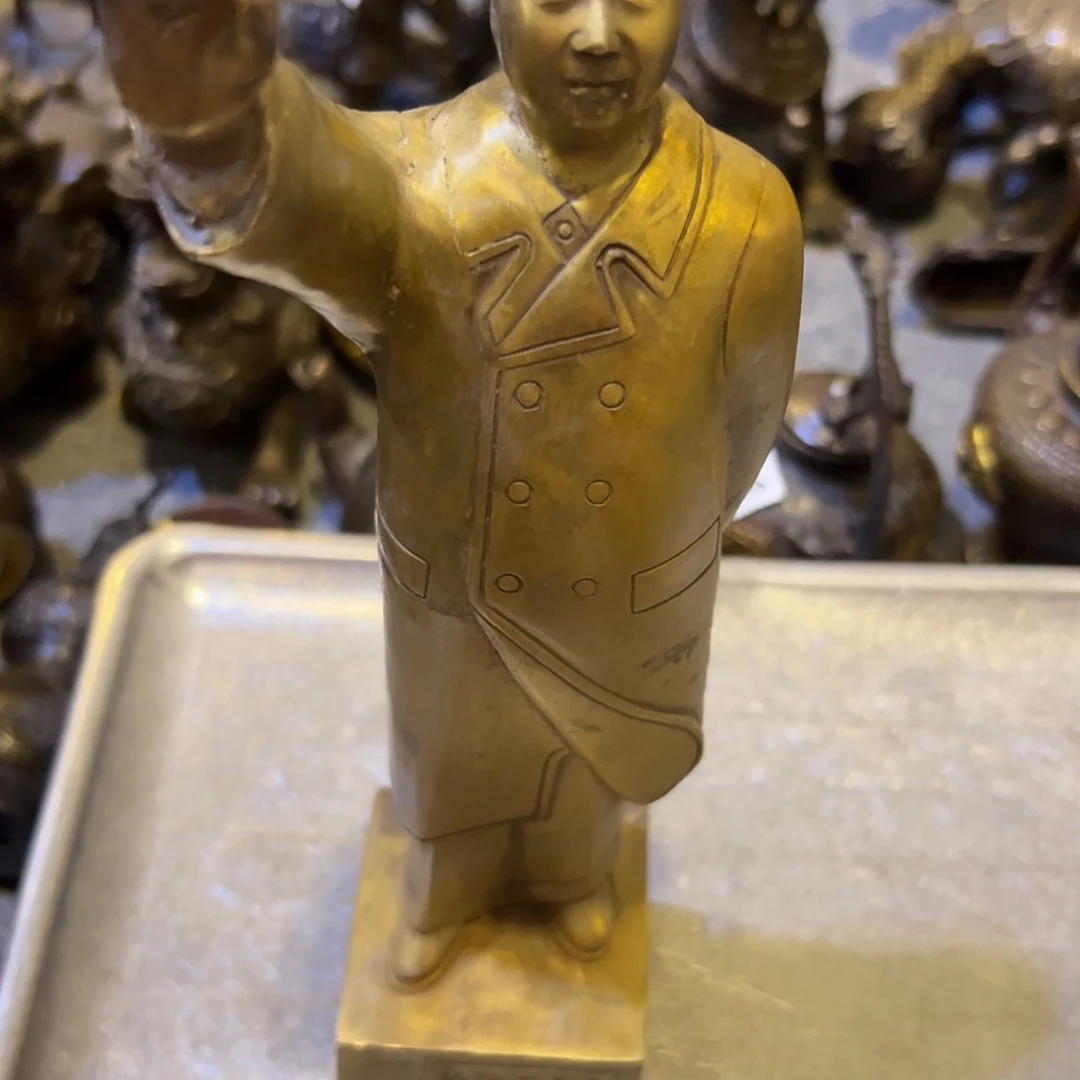 国***祥黄铜摆件，文房摆件