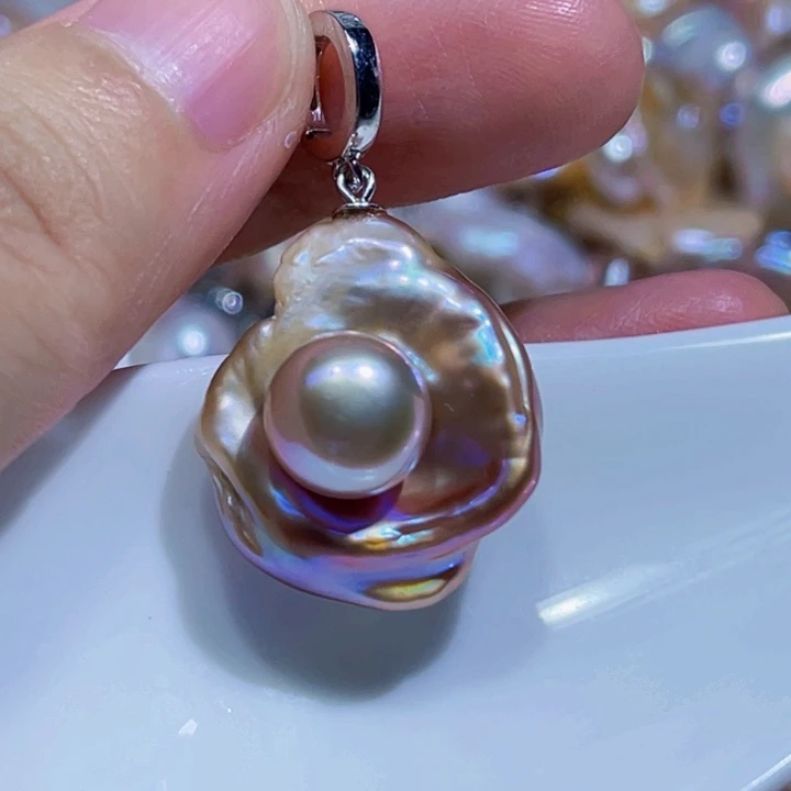 淡水珍珠银S925镶嵌颈饰