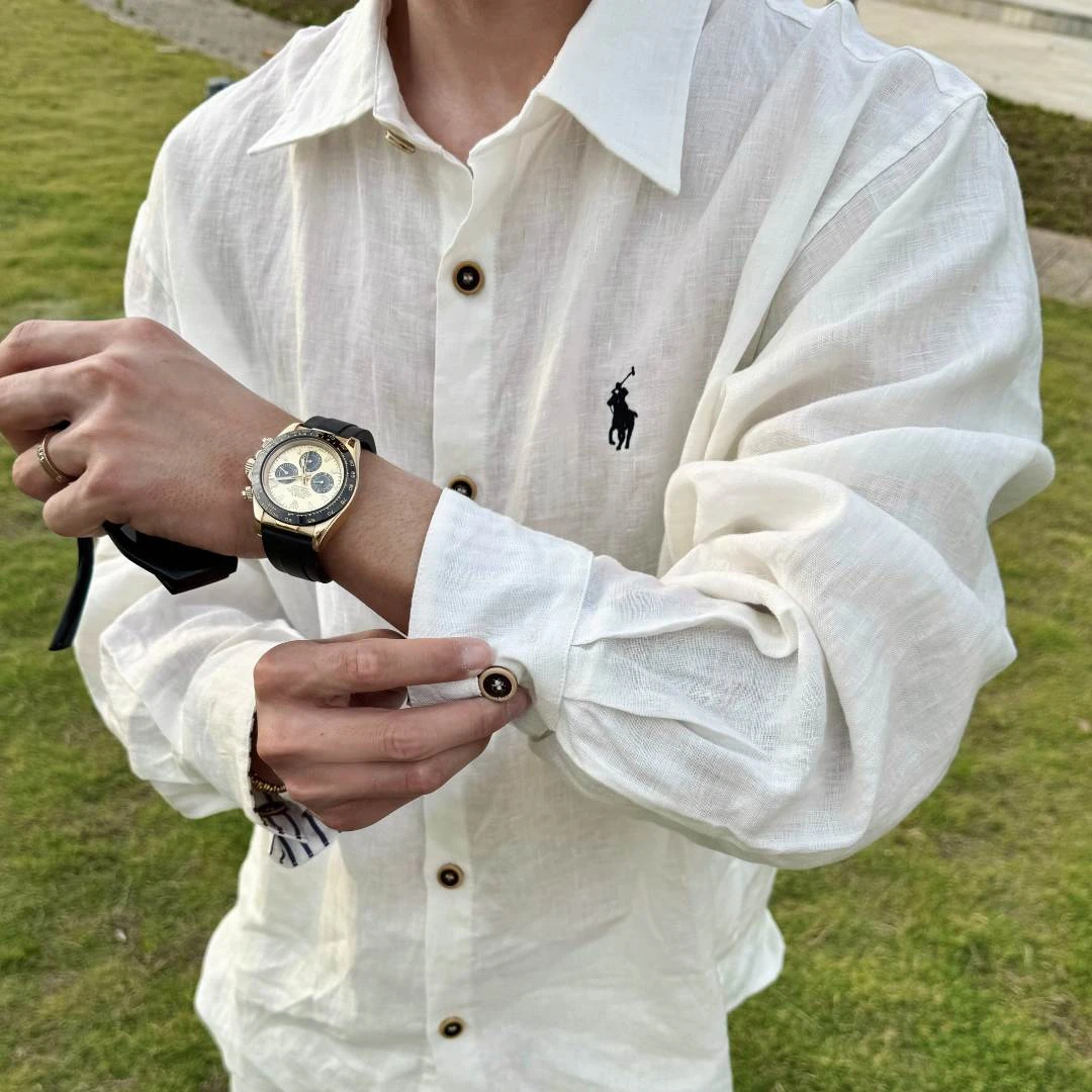 豪King同款  纯亚麻长袖衬衫