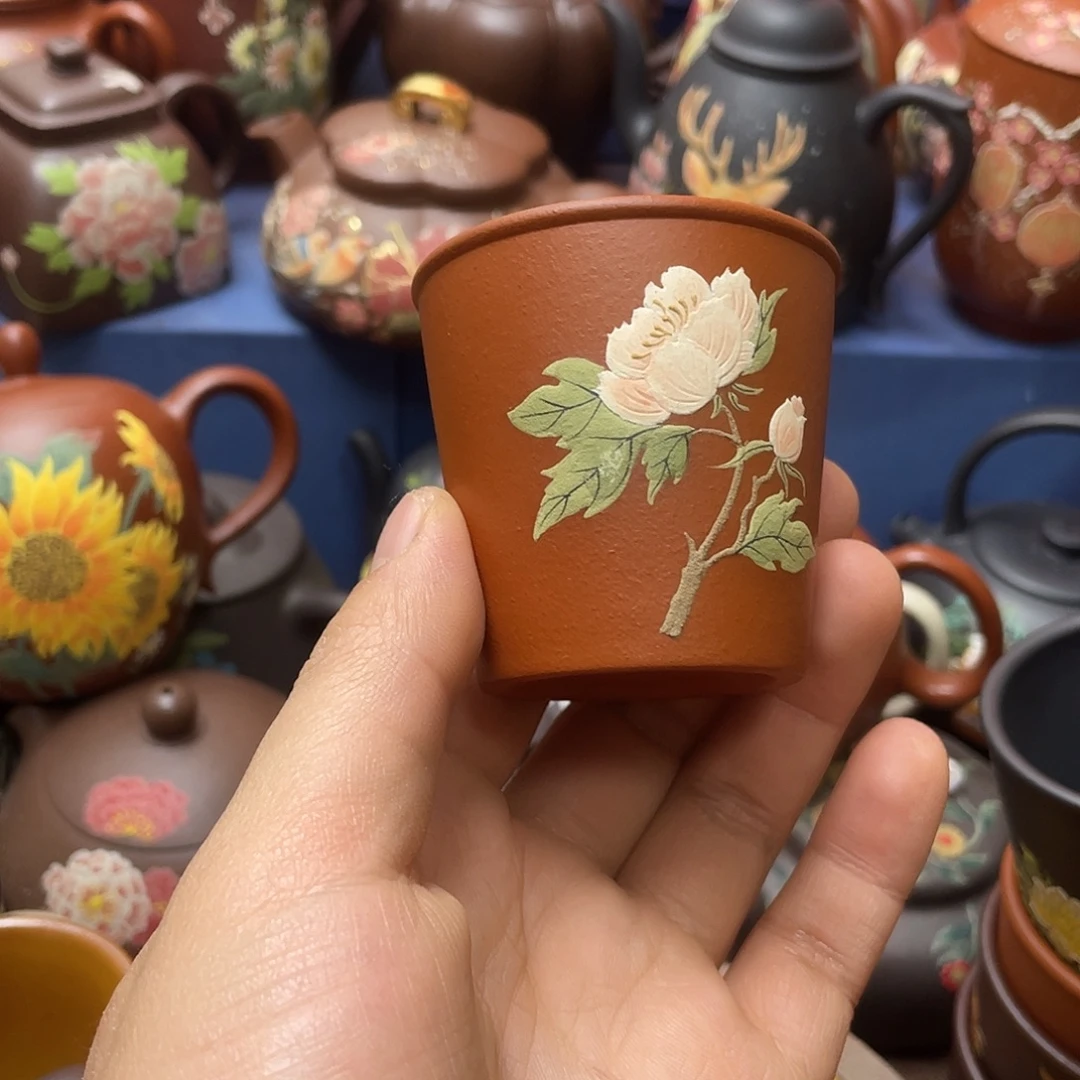 红泥茶杯紫砂主人杯80cc