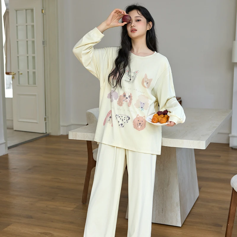 月子服秋冬产后羊绒蛋白哺乳家居服待产加厚保暖孕妇睡衣6393