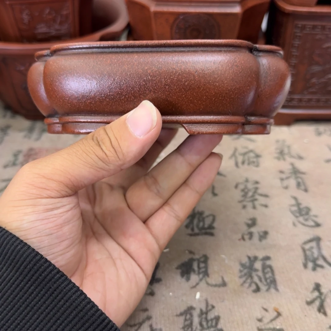 紫砂花盆12.5x9.5x3.5内经紫砂花盆
