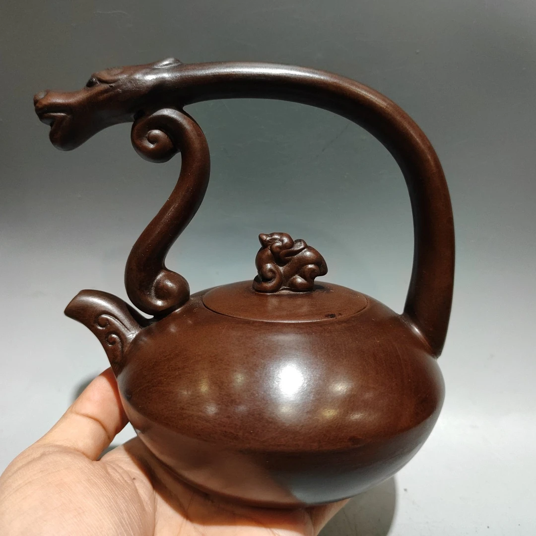 正宗宜兴原矿紫泥手工制作龙头提梁壶茶具适合家用收藏320cc曹老