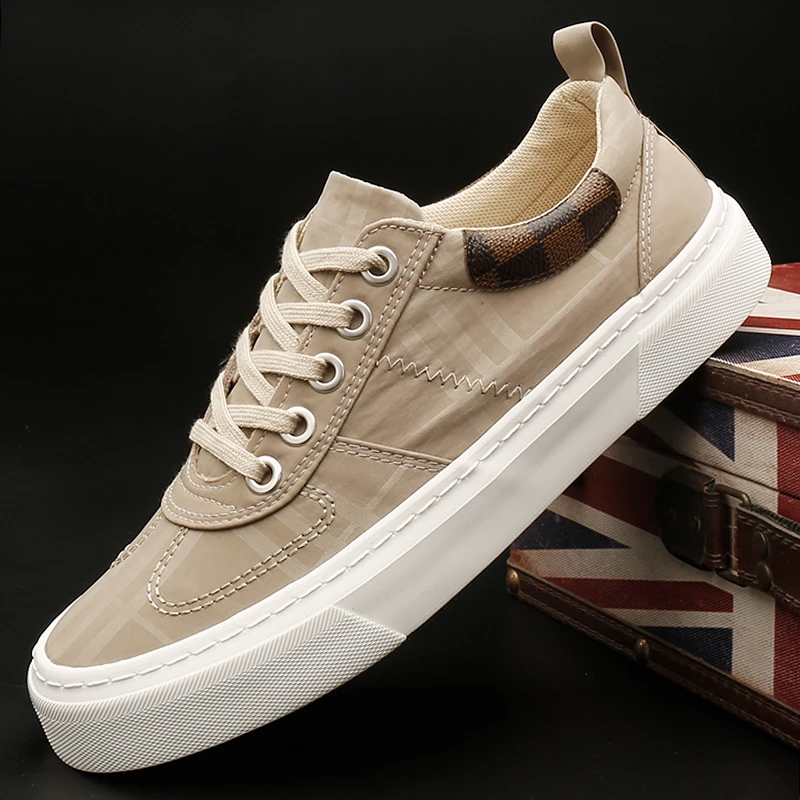 25150 春季时尚帆布鞋平跟男士系带板鞋韩版潮流男鞋低帮休闲鞋子