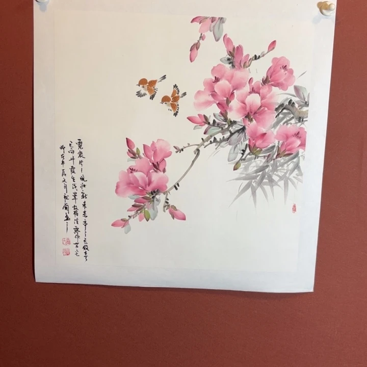 国画听兰老师花鸟
