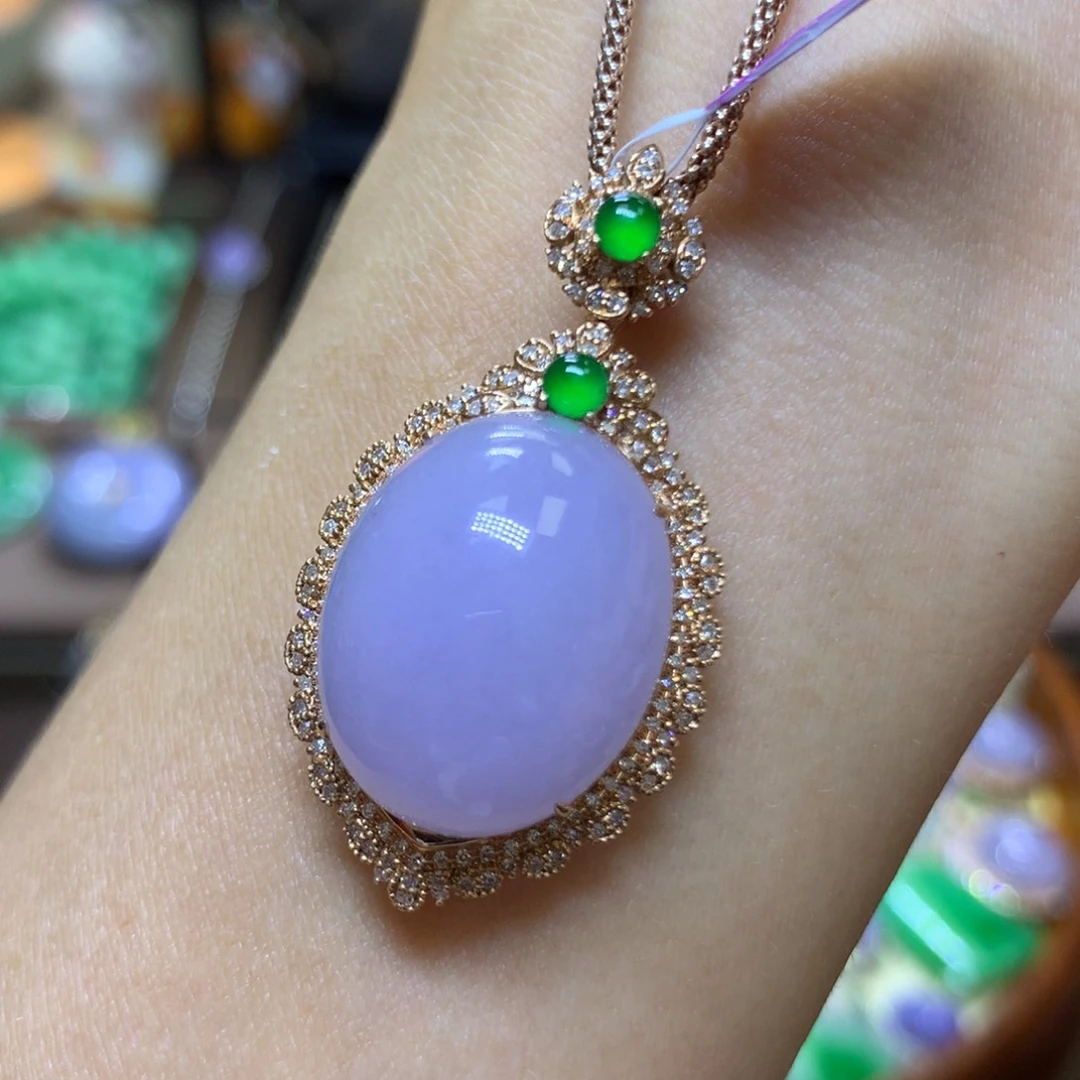 【闪购商品】翡翠颈饰18K金镶嵌翡翠