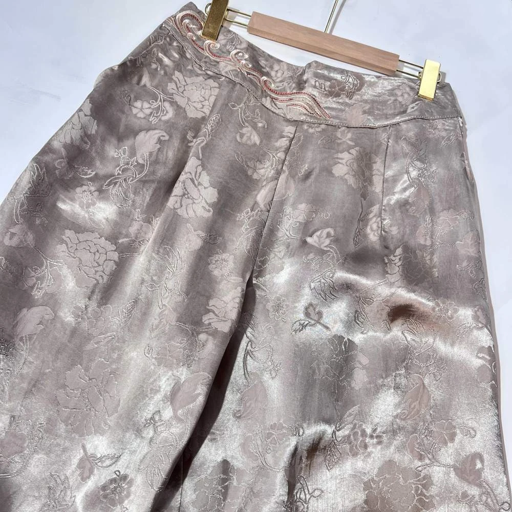 792 刺绣大板休闲阔腿裤百搭气质