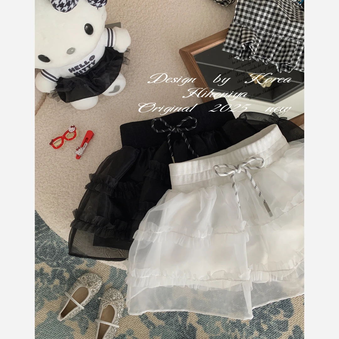 【夏梦私语】二Hihoniya~2025夏季欧若风亲子款洋气网纱热裤裙裤