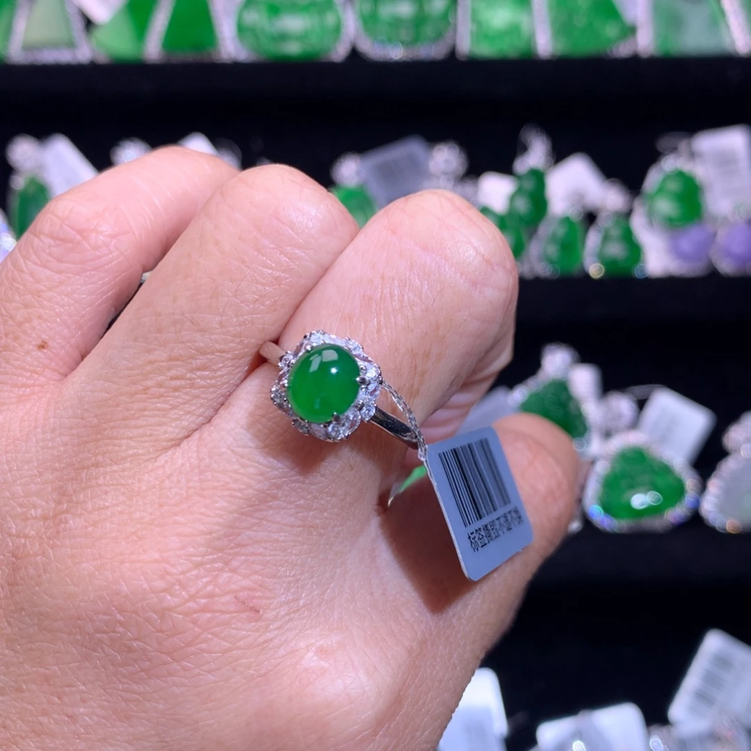 【闪购商品】银S925镶嵌戒指翡翠