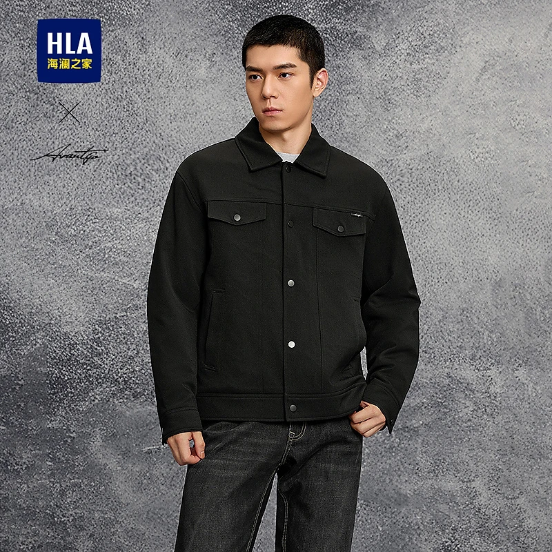 【棉服夹克】HLA海澜之家棉衣夹克男简约25新翻领保暖外套男秋季