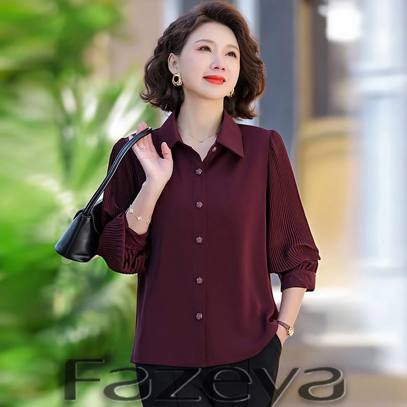 彩羊中年妈妈新款春秋打底衫洋气45-55岁高档打底衫薄