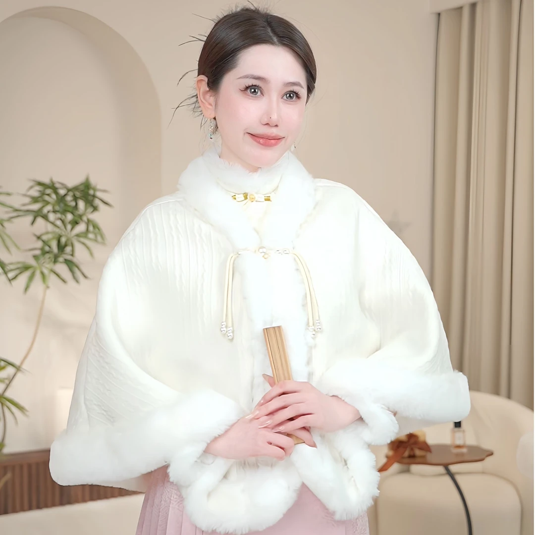 【凡凡】【雪绒】新中式国风上衣汉元素斗篷气质百搭纯色保暖外套