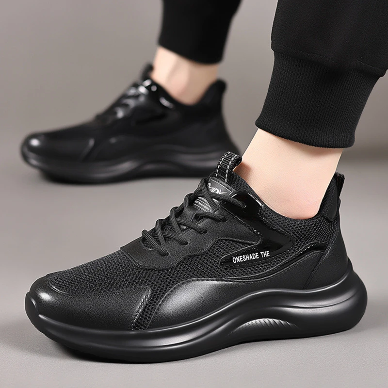 索源潮版男网布运动鞋男新款男士百搭男士皮鞋休闲跑步鞋老爹鞋