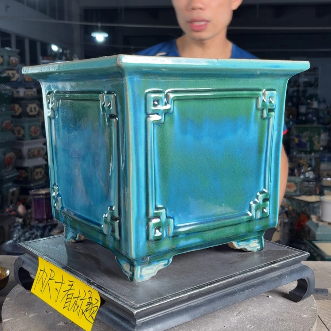 一风堂石湾花盆 内25*22盆口收缩气孔072