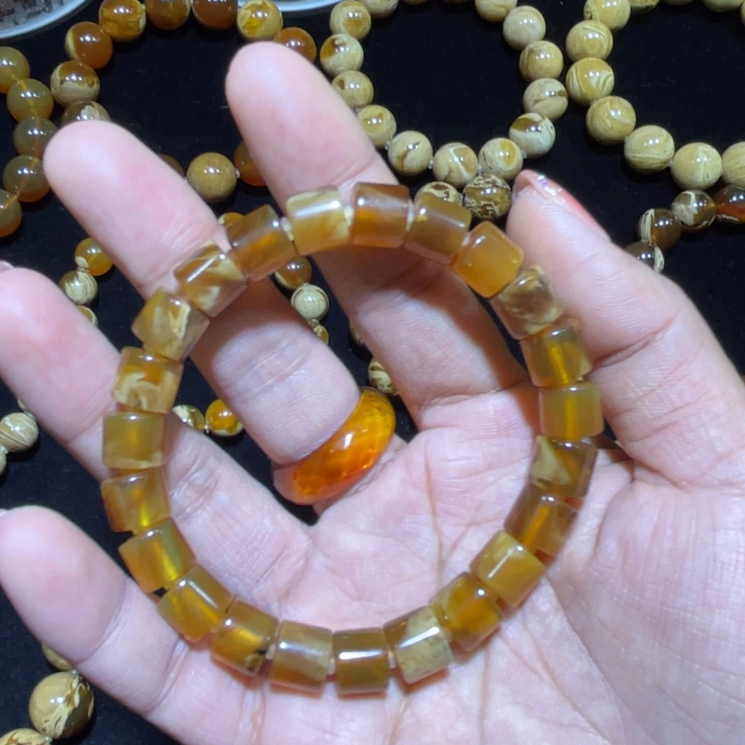 琥珀未镶嵌手串蜜蜡手串