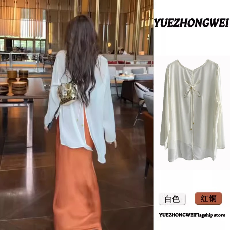 夏季薄款白色不规则千金天丝防晒罩衫女外搭空调衫设计感小众女装
