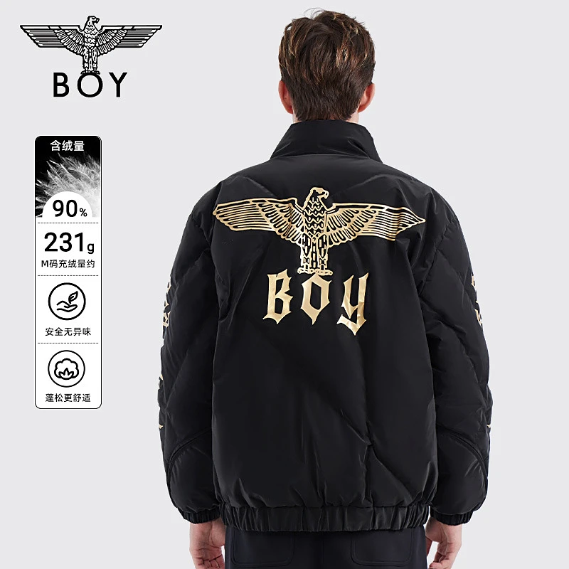【黑执事】BOYLONDON潮牌秋冬款外套烫金老鹰时尚保暖羽绒服 N28019