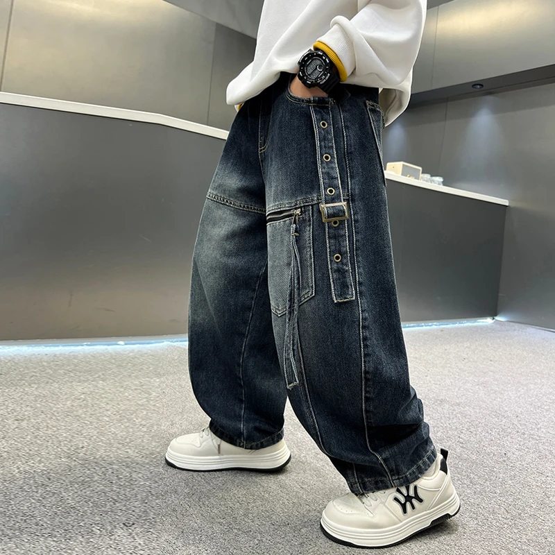儿童装男童秋装裤子2025新款春秋款中大童痞帅牛仔裤秋季男孩长裤