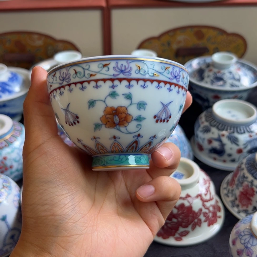 冉月观隐杂宝鸡心杯