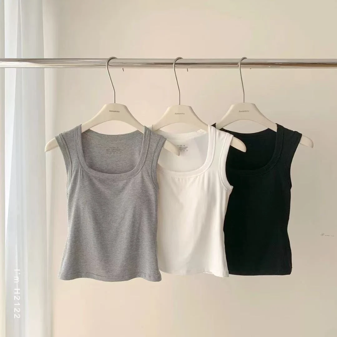 7557女背心春夏新款薄款圆领简约内搭时尚百搭