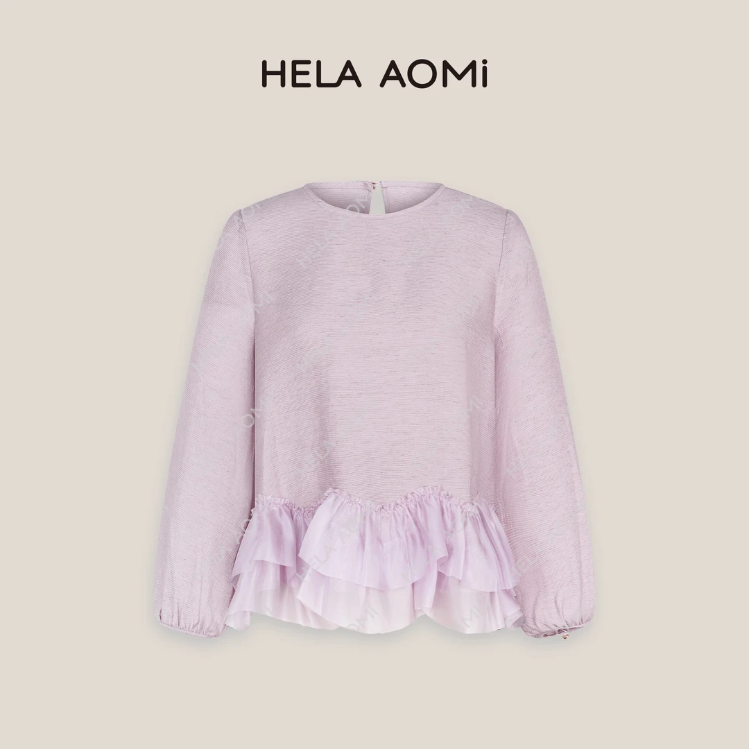 HELAAOMI “落落芳华”法式优雅穿搭气质修身设计感衬衫CY4DX11093