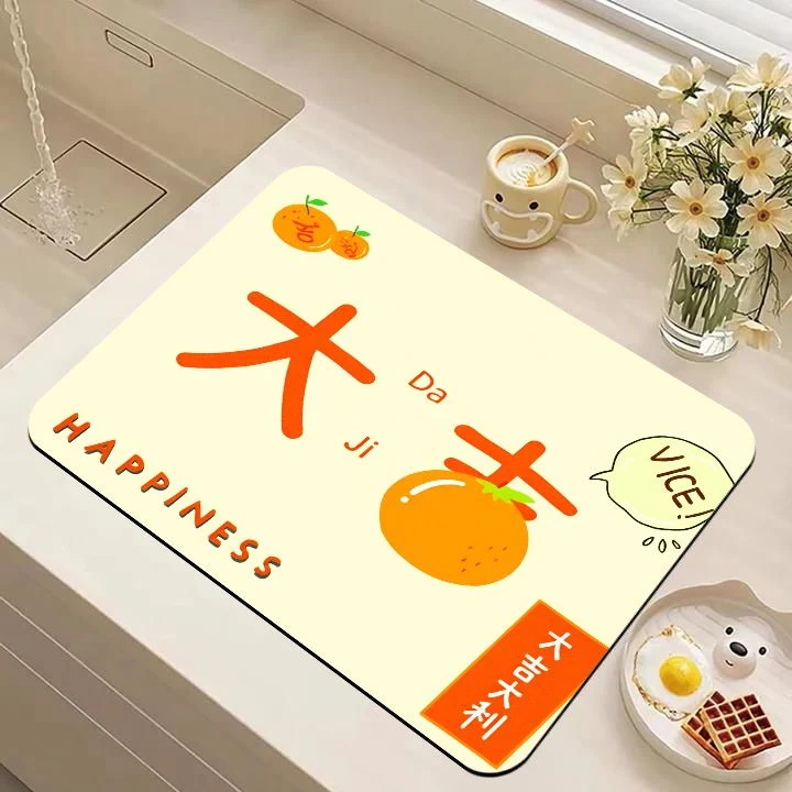 台面沥水垫卡通可爱吸水速干厨房洗手池咖啡机台面碗垫杯垫隔热垫