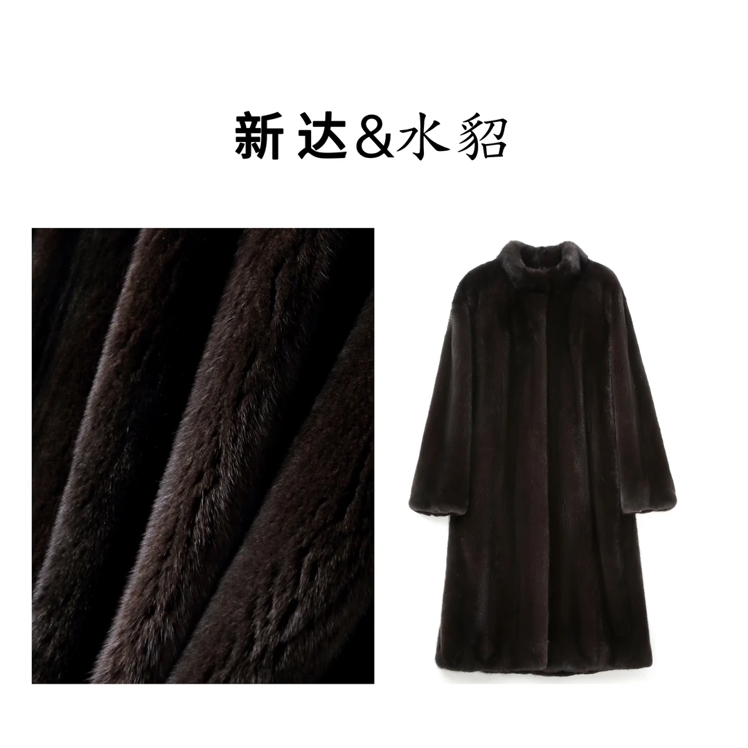【实穿主义3.0】 紫标天鹅绒立领进口水貂长款水貂外套本色整貂皮草