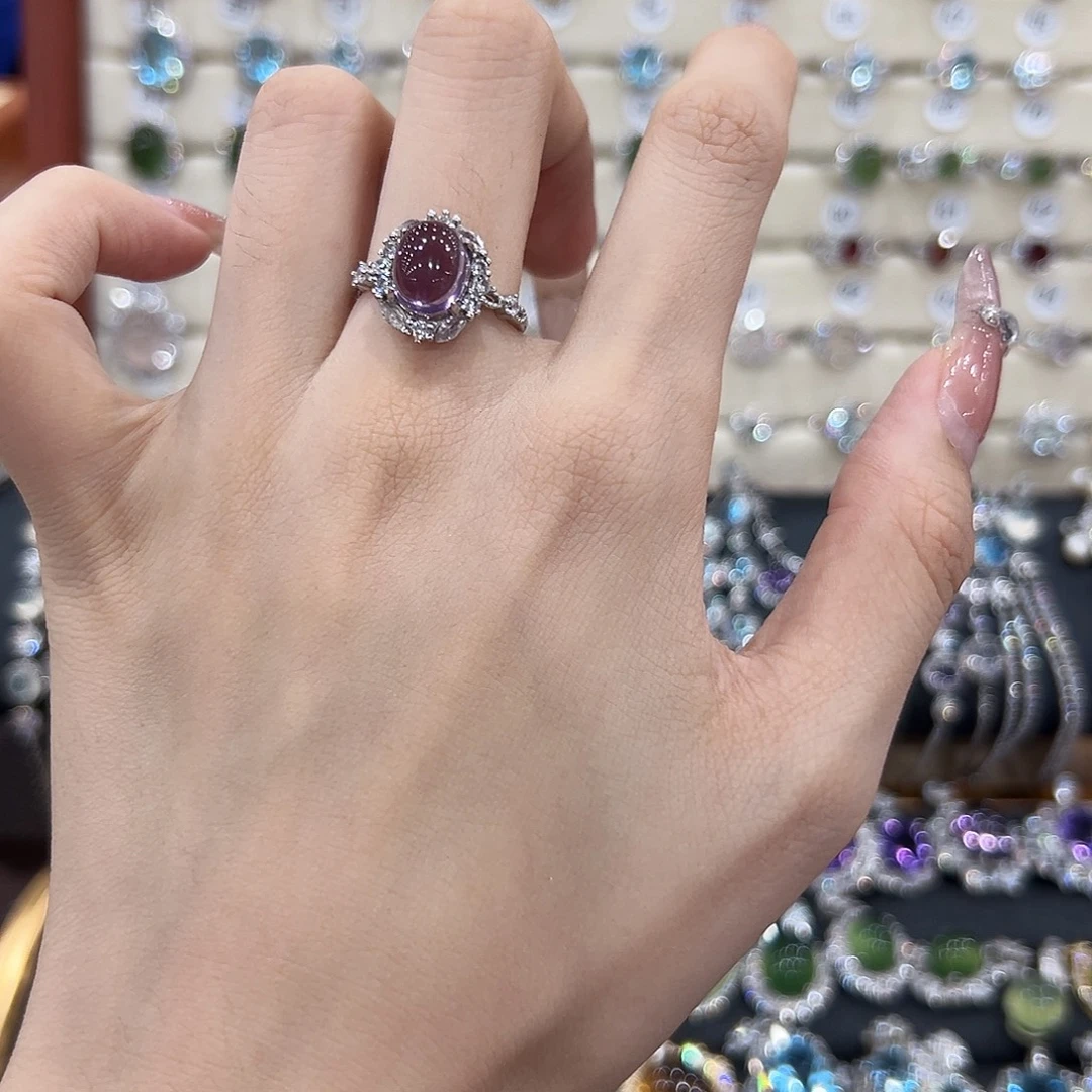 紫晶银S925镶嵌戒指