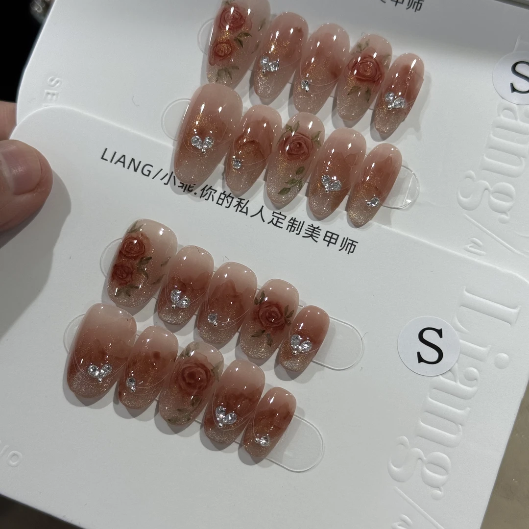 【青山物语】高端 纯手工 定制 穿戴甲 轻奢美甲显白气质穿戴式