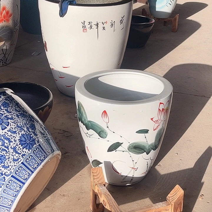 景德镇陶瓷鱼缸艺术直径42厘米好46厘米