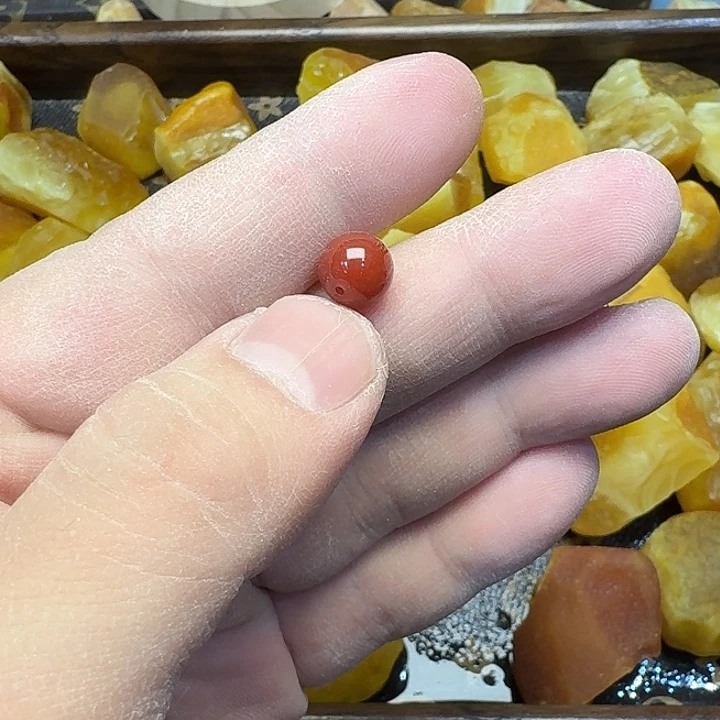 一***虎琥珀未镶嵌珠宝奇石圆珠