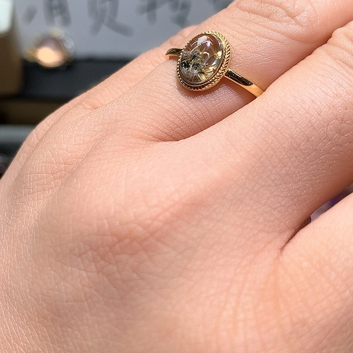 水晶戒指银S925镶嵌水晶