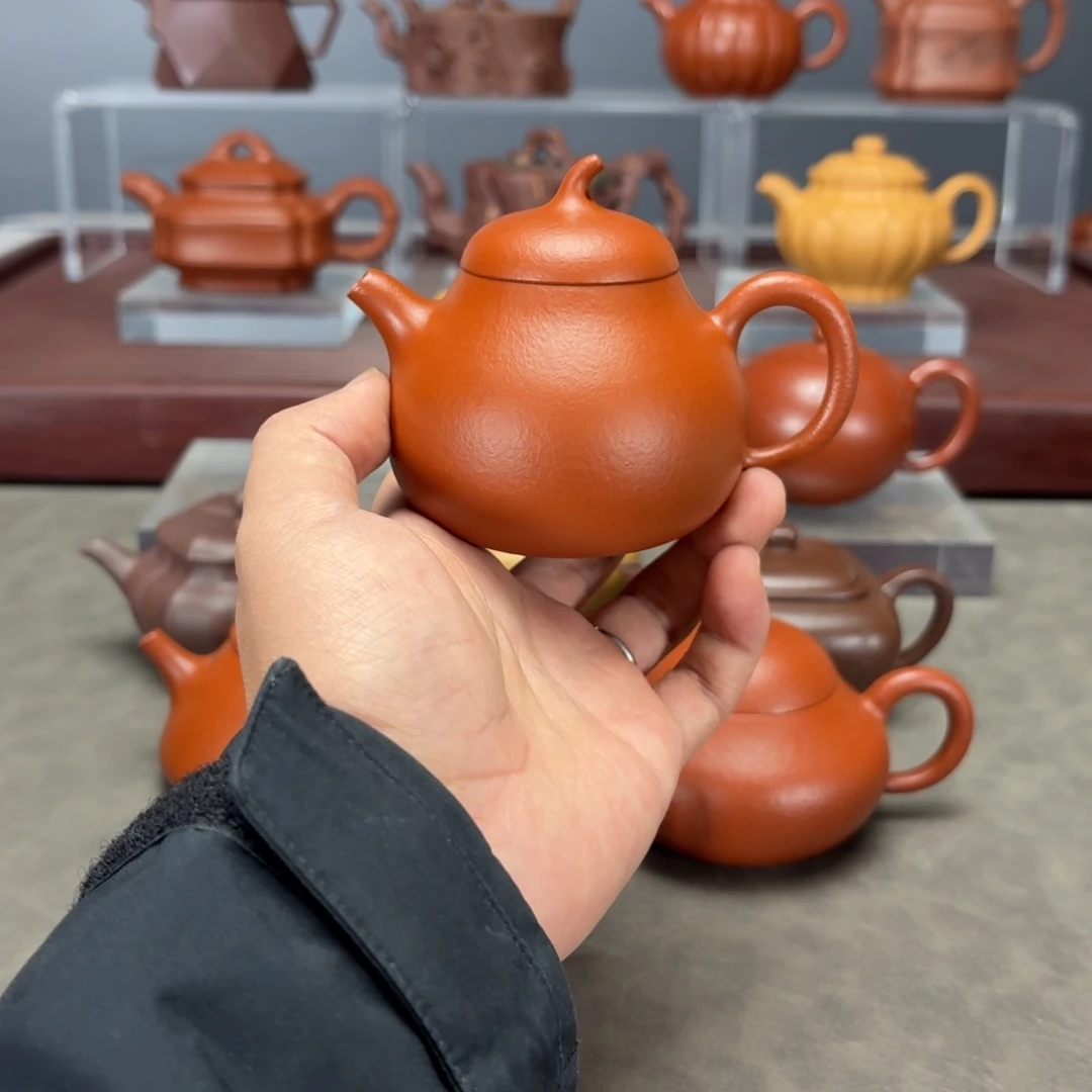 紫砂茶壶茄瓜160CC朱泥