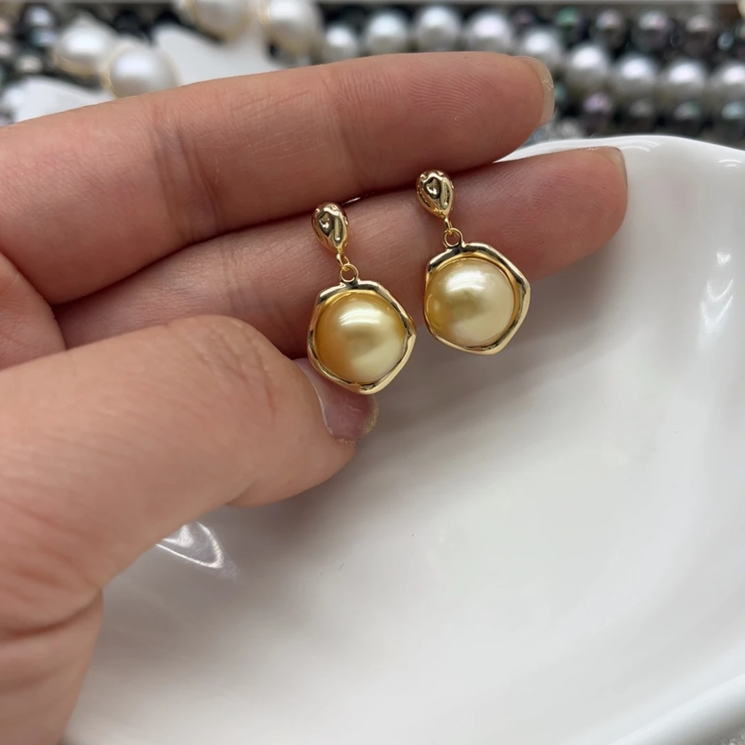 耳饰海水珍珠银S925镶嵌