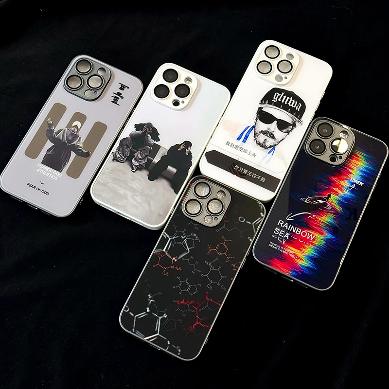 【小魔匠】三条杠潮男潮牌风可定制适用于苹果16promax15玻璃壳全包