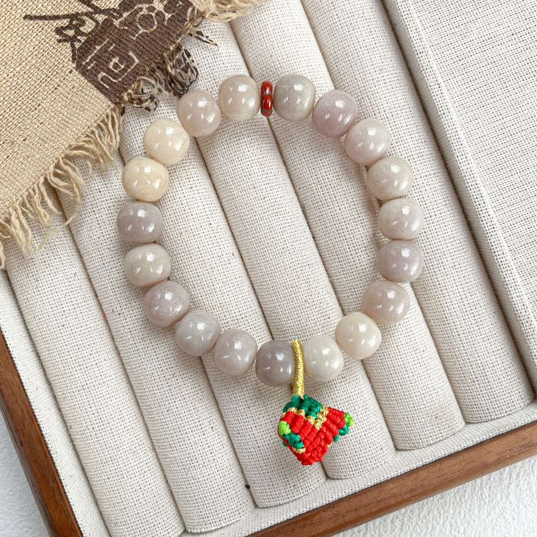 粉紫胖苹果彩粽锦殊手串11*10mm   A-Z368040